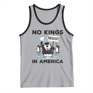 Funny Penguin Protest Tank Top No Kings In America TS12 Athletic Heather Black Print Your Wear