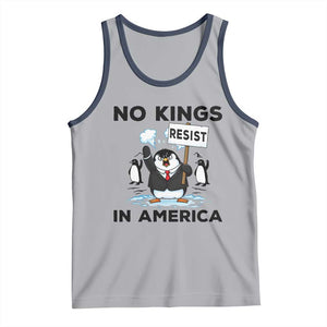 Funny Penguin Protest Tank Top No Kings In America TS12 Athletic Heather Navy Print Your Wear