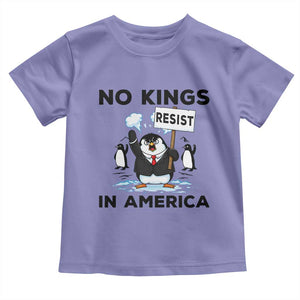 Funny Penguin Protest Toddler T Shirt No Kings In America TS12 Violet Print Your Wear