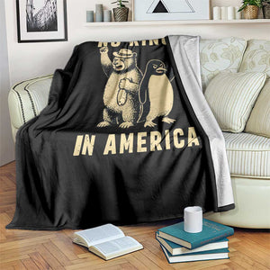 Funny Bear And Penguin Protest Throw Blanket No Kings In America TS12 Print Your Wear