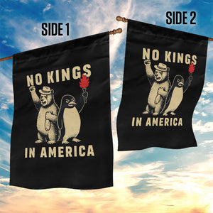Funny Bear And Penguin Protest Garden Flag No Kings In America TS12 Print Your Wear