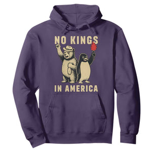 Funny Bear And Penguin Protest Hoodie No Kings In America TS12 Purple Print Your Wear