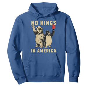 Funny Bear And Penguin Protest Hoodie No Kings In America TS12 Royal Blue Print Your Wear