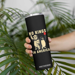 Funny Bear And Penguin Protest Skinny Tumbler No Kings In America TS12 Print Your Wear