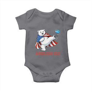 Abolish Ice Baby Onesie Funny Polar Bear Kicking Crown TS12 Charcoal Print Your Wear