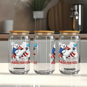 Abolish Ice Glass Can Funny Polar Bear Kicking Crown TS12 Print Your Wear