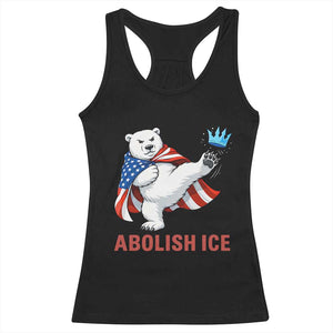 Abolish Ice Racerback Tank Top Funny Polar Bear Kicking Crown TS12 Black Print Your Wear