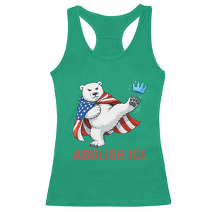 Abolish Ice Racerback Tank Top Funny Polar Bear Kicking Crown TS12 Irish Green Print Your Wear