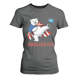 Abolish Ice T Shirt For Women Funny Polar Bear Kicking Crown TS12 Dark Heather Print Your Wear