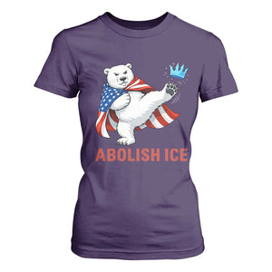 Abolish Ice T Shirt For Women Funny Polar Bear Kicking Crown TS12 Purple Print Your Wear