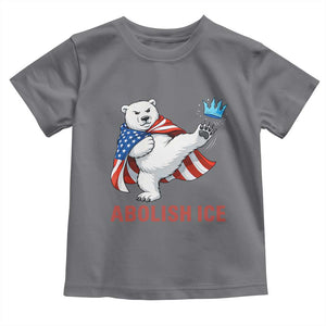 Abolish Ice Toddler T Shirt Funny Polar Bear Kicking Crown TS12 Charcoal Print Your Wear