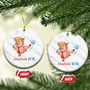 Protest Pig Kicking Icy Crown Ceramic Ornament Political Humor Gift TS12 1pc White Marble Print Your Wear