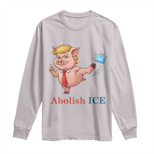 Protest Pig Kicking Icy Crown Long Sleeve Shirt Political Humor Gift TS12 Ice Gray Print Your Wear