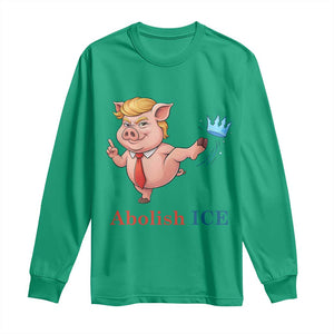 Protest Pig Kicking Icy Crown Long Sleeve Shirt Political Humor Gift TS12 Irish Green Print Your Wear