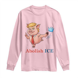 Protest Pig Kicking Icy Crown Long Sleeve Shirt Political Humor Gift TS12 Light Pink Print Your Wear