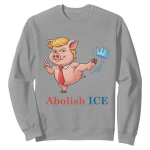 Protest Pig Kicking Icy Crown Sweatshirt Political Humor Gift TS12 Sport Gray Print Your Wear