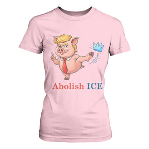 Protest Pig Kicking Icy Crown T Shirt For Women Political Humor Gift TS12 Light Pink Print Your Wear