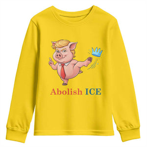 Protest Pig Kicking Icy Crown Youth Sweatshirt Political Humor Gift TS12 Daisy Print Your Wear