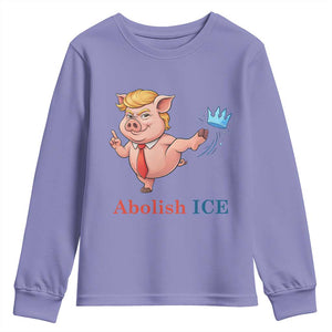 Protest Pig Kicking Icy Crown Youth Sweatshirt Political Humor Gift TS12 Violet Print Your Wear