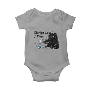 Chinga La Migra Baby Onesie Funny Cat Immigration Support TS12 Sport Gray Print Your Wear