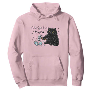Chinga La Migra Hoodie Funny Cat Immigration Support TS12 Light Pink Print Your Wear