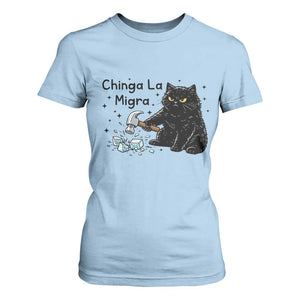 Chinga La Migra T Shirt For Women Funny Cat Immigration Support TS12 Light Blue Print Your Wear