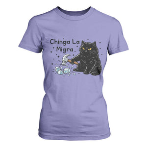 Chinga La Migra T Shirt For Women Funny Cat Immigration Support TS12 Violet Print Your Wear
