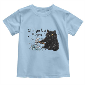 Chinga La Migra Toddler T Shirt Funny Cat Immigration Support TS12 Light Blue Print Your Wear