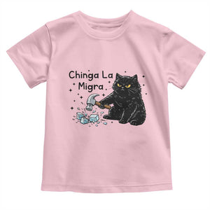 Chinga La Migra Toddler T Shirt Funny Cat Immigration Support TS12 Light Pink Print Your Wear