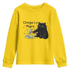 Chinga La Migra Youth Sweatshirt Funny Cat Immigration Support TS12 Daisy Print Your Wear