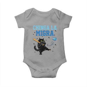 Chinga La Migra Baby Onesie Funny Protest Cat Minneapolis Support Gift TS12 Sport Gray Print Your Wear