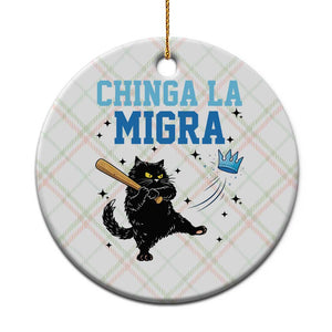 Chinga La Migra Ceramic Ornament Funny Protest Cat Minneapolis Support Gift TS12 1pc Christmas Plaid Print Your Wear