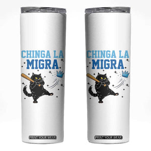 Chinga La Migra Skinny Tumbler Funny Protest Cat Minneapolis Support Gift TS12 White Print Your Wear