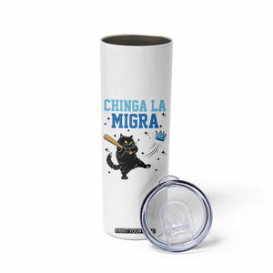 Chinga La Migra Skinny Tumbler Funny Protest Cat Minneapolis Support Gift TS12 Print Your Wear
