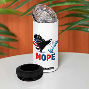Funny Black Cat Kicks The Icy Chess Piece Nope 4 in 1 Can Cooler Tumbler TS12 Print Your Wear
