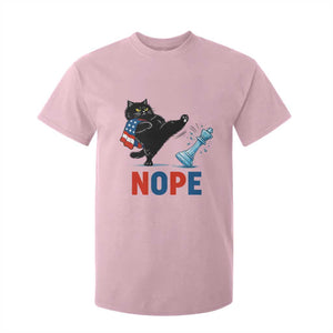 Funny Black Cat Kicks The Icy Chess Piece Nope T Shirt For Kid TS12 Light Pink Print Your Wear
