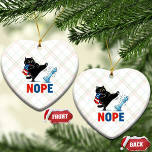 Funny Black Cat Kicks The Icy Chess Piece Nope Ceramic Ornament TS12 Print Your Wear