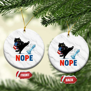 Funny Black Cat Kicks The Icy Chess Piece Nope Ceramic Ornament TS12 1pc White Marble Print Your Wear