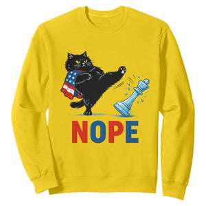 Funny Black Cat Kicks The Icy Chess Piece Nope Sweatshirt TS12 Daisy Print Your Wear