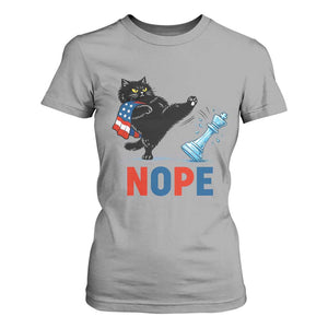 Funny Black Cat Kicks The Icy Chess Piece Nope T Shirt For Women TS12 Sport Gray Print Your Wear