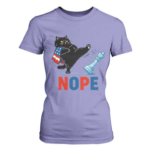 Funny Black Cat Kicks The Icy Chess Piece Nope T Shirt For Women TS12 Violet Print Your Wear