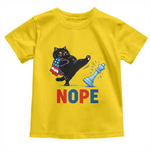 Funny Black Cat Kicks The Icy Chess Piece Nope Toddler T Shirt TS12 Daisy Print Your Wear