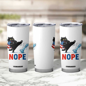Funny Black Cat Kicks The Icy Chess Piece Nope Tumbler Cup TS12 Print Your Wear