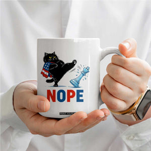 Funny Black Cat Kicks The Icy Chess Piece Nope Coffee Mug TS12 Print Your Wear