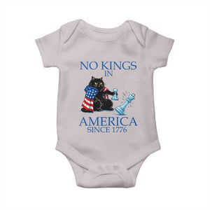 Funny Protest Chess Cat No Kings In America Baby Onesie Political Humor Gift TS12 Ice Gray Print Your Wear