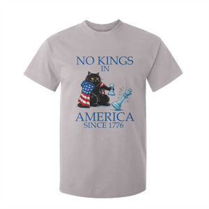 Funny Protest Chess Cat No Kings In America T Shirt For Kid Political Humor Gift TS12 Ice Gray Print Your Wear