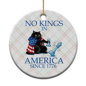 Funny Protest Chess Cat No Kings In America Ceramic Ornament Political Humor Gift TS12 1pc Christmas Plaid Print Your Wear