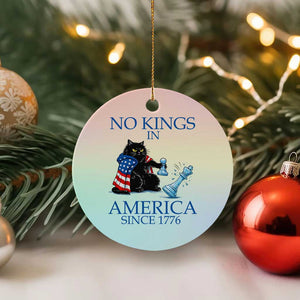 Funny Protest Chess Cat No Kings In America Ceramic Ornament Political Humor Gift TS12 1pc Pastel Print Your Wear