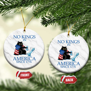 Funny Protest Chess Cat No Kings In America Ceramic Ornament Political Humor Gift TS12 1pc White Marble Print Your Wear