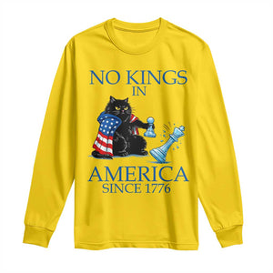 Funny Protest Chess Cat No Kings In America Long Sleeve Shirt Political Humor Gift TS12 Daisy Print Your Wear